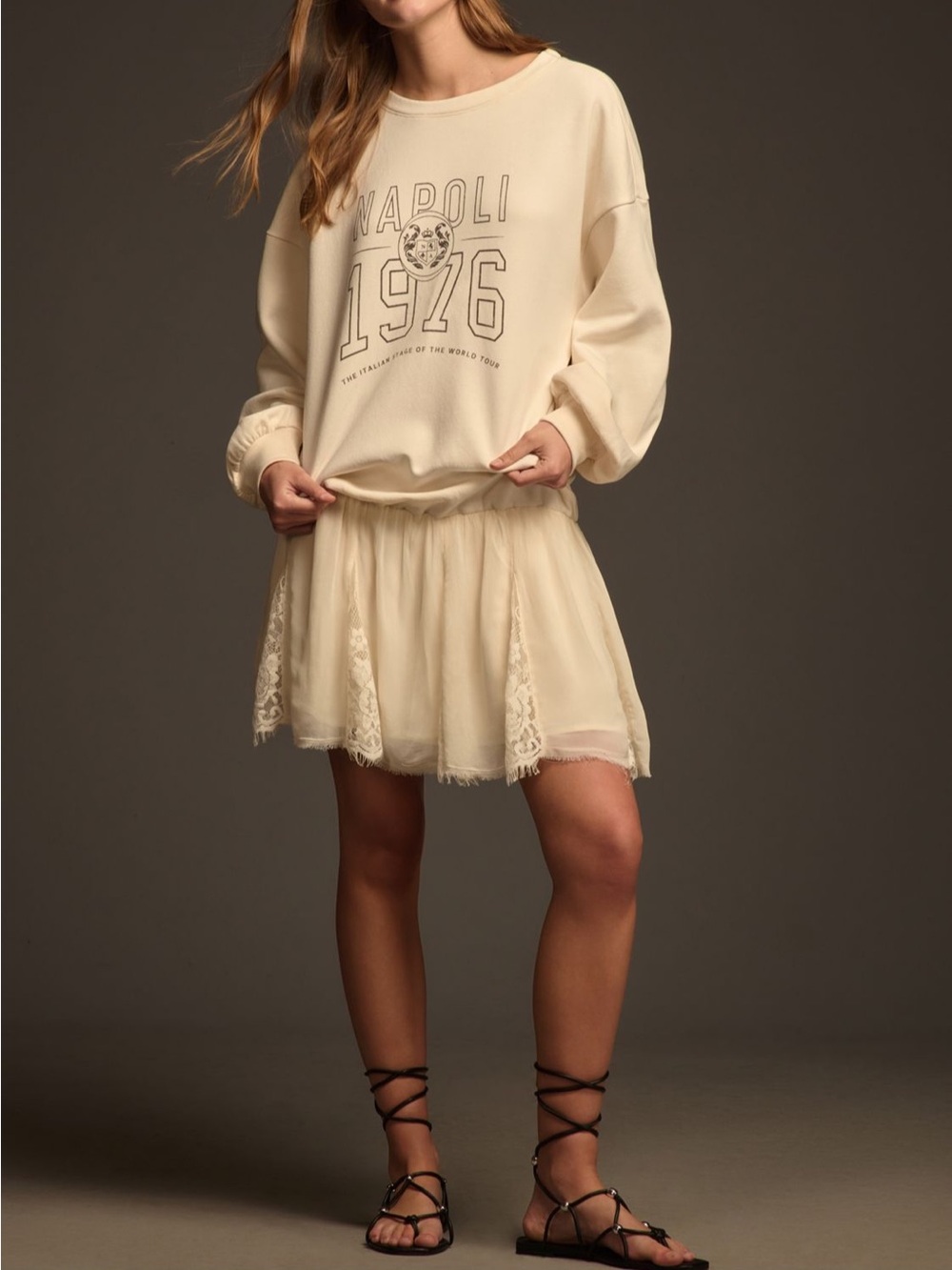 Pilcro Sweatshirt Twofer Minidress